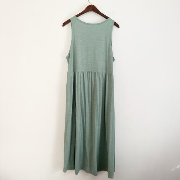 PACT Relaxed Slub Henley Tank Dress Sky Blue Large L - Picture 8 of 12